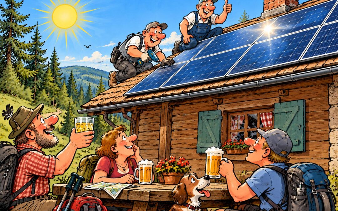 Sonnenstrom für die Wanderhütte Lambertskreuz
